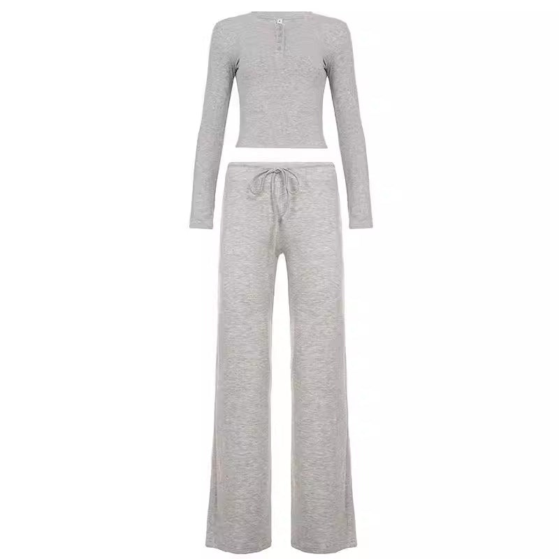 Slim-fit Top & High-waisted Pants Set