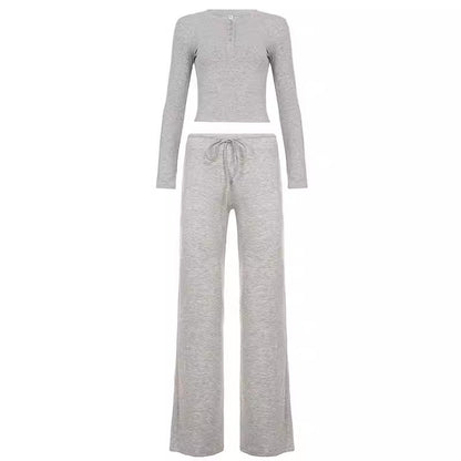Slim-fit Top & High-waisted Pants Set