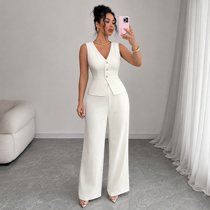 Sleeveless Suit Two-Piece Set