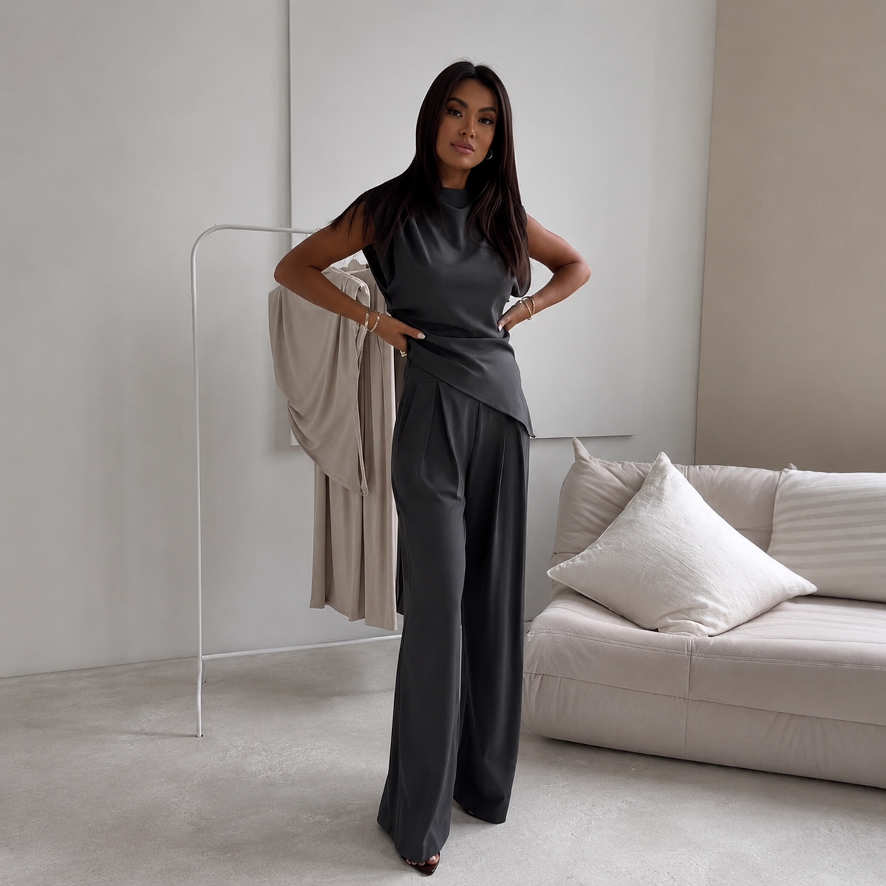 Stylish Long Sleeve Suit Set