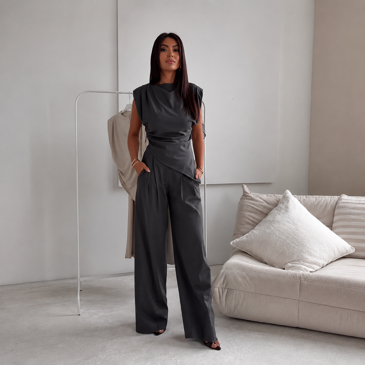 Stylish Long Sleeve Suit Set