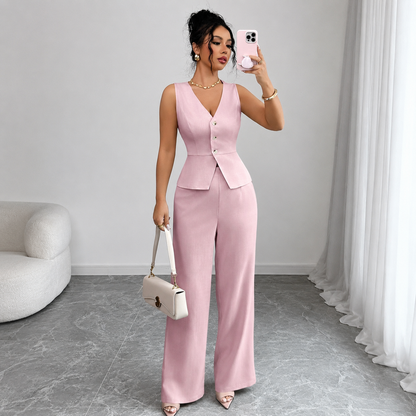 Sleeveless Suit Two-Piece Set
